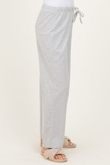 Heather Grey Striped Front Tie Lounge Pants