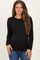 Black Basic Long Sleeve Maternity Top