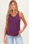 Purple Brushed Knit Stitch Detail Maternity Tank Top