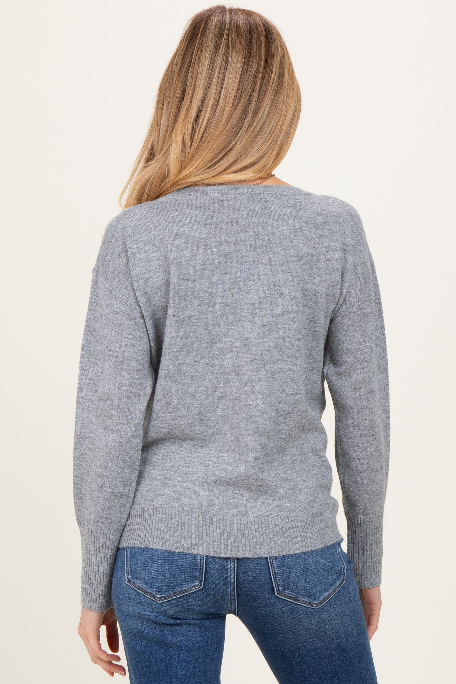 Heather Grey Boat Neck Maternity Sweater