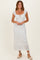 Ivory Multi Floral Cap Sleeve Midi Dress