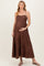 Mocha Flower Embroidered Maternity Midi Dress