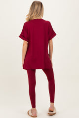 Cabernet Oversized V-Neck Tee Legging Maternity Lounge Set