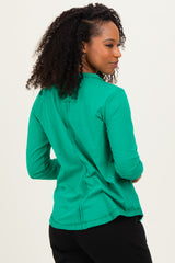 Green Long Sleeve Exposed Seam Top