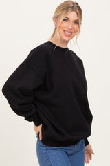 Black Oversized Fleece Sweatshirt