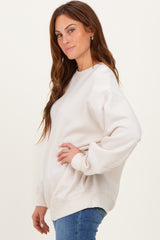 Sand Oversized Fleece Sweatshirt