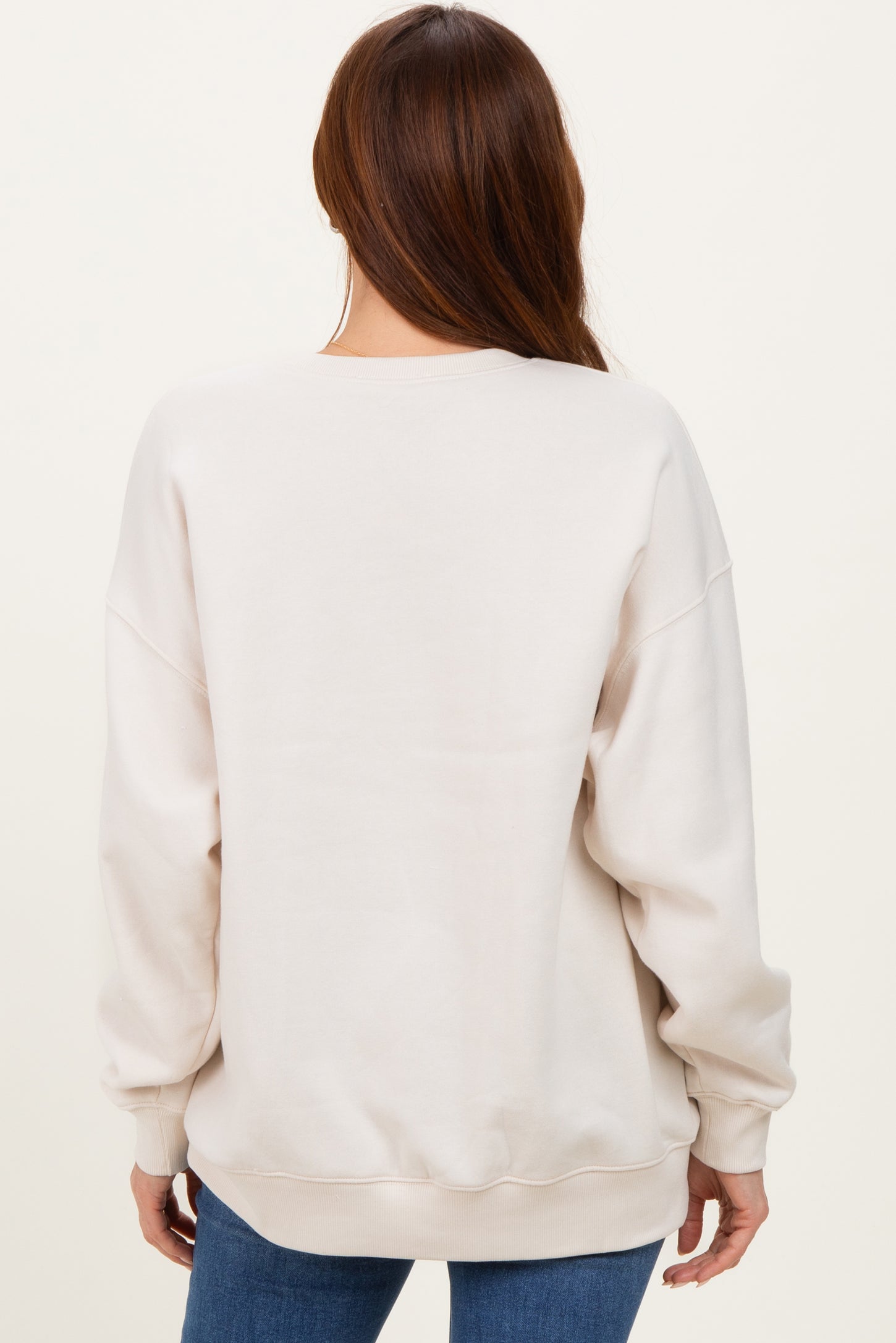 Sand Oversized Fleece Sweatshirt