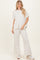 Cream Curved Hem Tee Pants Maternity Set