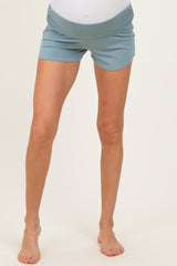 Sage Ruched Side Maternity Lounge Shorts