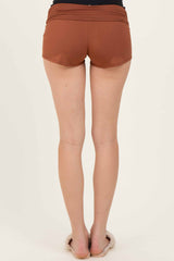 Mocha Ruched Side Lounge Shorts