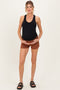 Mocha Ruched Side Maternity Lounge Shorts