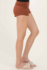 Mocha Ruched Side Lounge Shorts