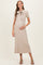 Oatmeal Ribbed Knit Tie Neck Maternity Midi Dress