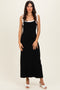 Black Knit Contrast Shoulder Tie Dress