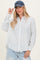 Ivory Striped Cotton Gauze Button Down Shirt