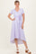 Lavender Floral Print Short Sleeve Hi-Low Wrap Dress