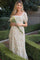 Creme Floral Cotton Puff Sleeve Maternity Maxi Dress