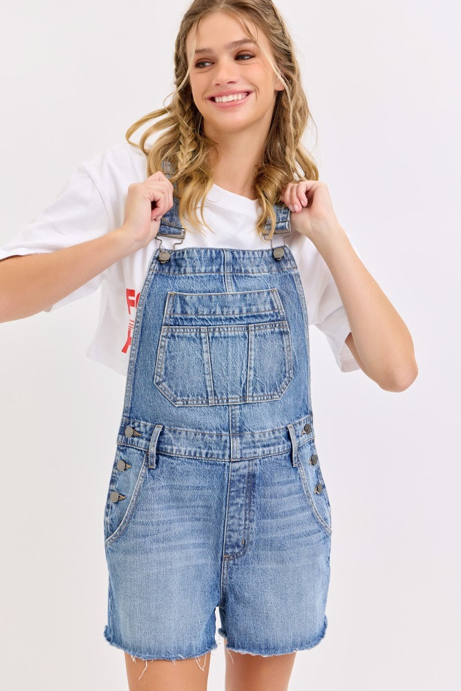 Blue Maternity Denim Shortall