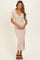 Cream/ Mocha Striped Knit Short Sleeve Maxi Dress