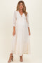 Ivory Floral Lace 3/4 Ruffle Sleeve V-Neck Maternity Maxi Dress