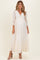 Ivory Floral Lace 3/4 Ruffle Sleeve V-Neck Maternity Maxi Dress