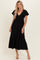 Black Textured Ruffle Hem Maxi Dress