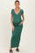 Forest Green Basic Ribbed Side Slit Maternity Midi Dress