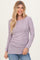 Lavender Waffle Knit Long Sleeve Ruched Tunic Top