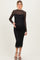 Black Lace Overlay Fitted Maternity Midi Dress