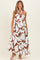 Brown Printed Halter Maternity Maxi Dress