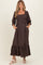 Chestnut Brown Floral 3/4 Sleeve Maternity Maxi Dress
