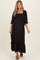 Black Floral 3/4 Sleeve Maternity Maxi Dress
