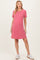 Pink Ribbed Knit Basic Short Sleeve Maternity T-Shirt Dress