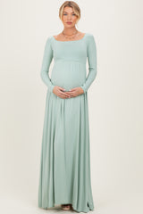 PinkBlush Sage Off Shoulder Maternity Maxi Dress