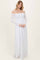 White Floral Lace Long Sleeve Off Shoulder Maxi Dress