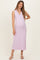 Light Pink Knit Collared Sleeveless Maternity Maxi Dress