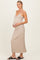 Oatmeal Rib Knit Sleeveless Maternity Maxi Dress