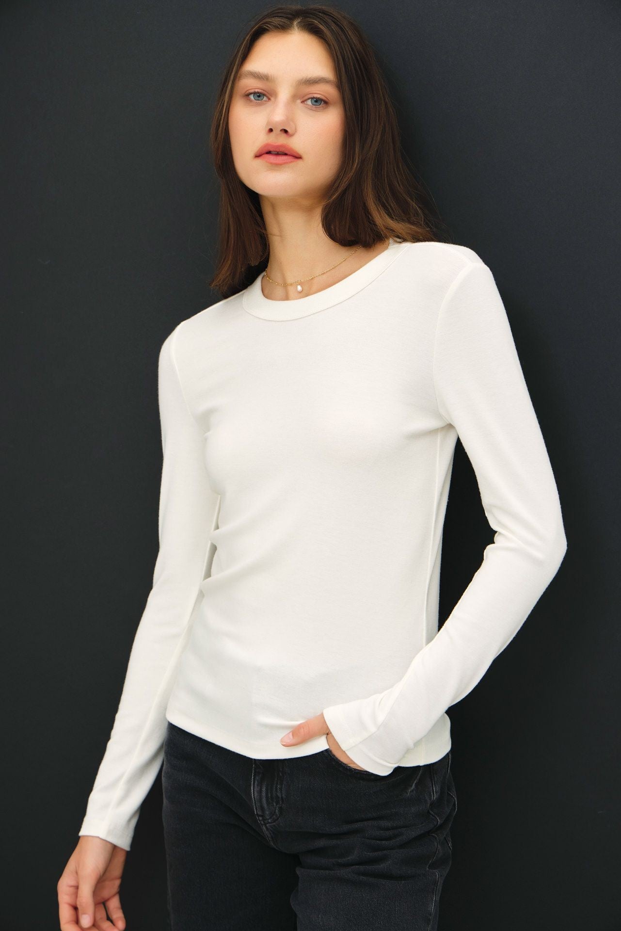 Off White Long Sleeve Top