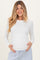 Off White Long Sleeve Maternity Top