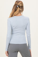 Baby Blue Long Sleeve Maternity Top