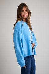 Aqua Classic Crew Neck Button Cardigan