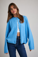 Aqua Classic Crew Neck Maternity Button Cardigan