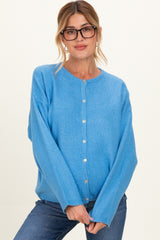 Aqua Classic Crew Neck Maternity Button Cardigan