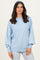 Blue Fine Knit Balloon Sleeve Sweater