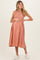Red Gingham Smocked Sleeveless Maternity Midi Dress