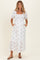 Ivory Embroidered Smocked Maternity Midi Dress