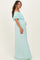 Mint Ruffle Off Shoulder Maternity Maxi Dress