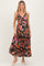 Black Floral Twisted Front Lace Detail Maternity Maxi Dress