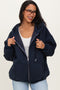 Navy Oversized Maternity Zip Up Hoodie