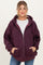 Burgundy Oversized Maternity Zip Up Hoodie